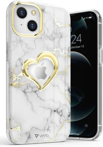 Vista 9 de VENA vLove - Funda transparente con purpurina compatible con Apple iPhone 13 Pro Max (6.7 pulgadas), diseño en forma de corazón