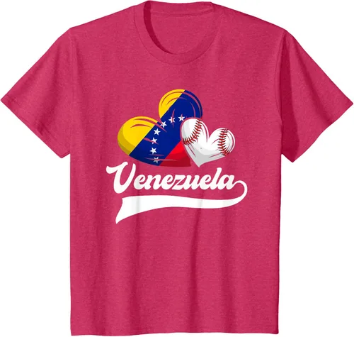 Vista 50 de Camiseta de béisbol venezolana con diseño de corazón y bandera de Venezuela, Negro