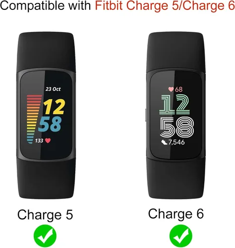 Vista 2 de Bandas de malla compatibles con Fitbit Charge 5/Charge 6, correas de metal ajustables de acero inoxidable correas de repuesto para Charge 6/Charge 5
