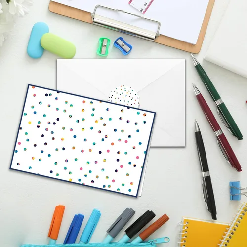 Vista 8 de smart scribbles Juego de tarjetas de felicitación, 48 tarjetas en blanco con sobres y calcomanías, 6 diseños para todas las ocasiones, caja