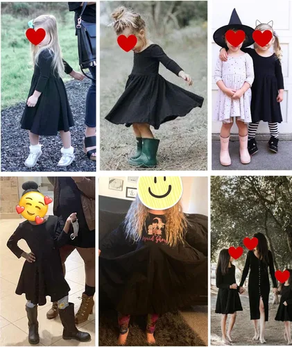 Vista 5 de Arshiner Vestido elástico de manga larga para niñas con línea A, vestido elástico casual