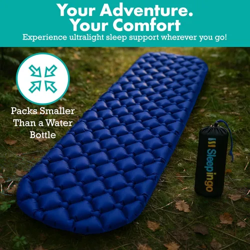 Vista 4 de Sleepingo Colchoneta de dormir ultraligera - Colchón inflable y compacto de aire de camping para mochileros, senderismo - Nuevo