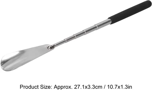 Vista 7 de Health Gear - Calzador telescópico de metal para hombres y mujeres, cuerno de zapatos de acero inoxidable de longitud ajustable, ideal para botas