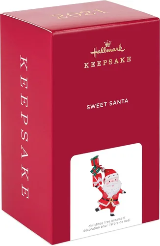 Vista 3 de Hallmark Keepsake Adorno de Navidad 2021, dulce Papá Noel con regalos Dulce Santa con regalos