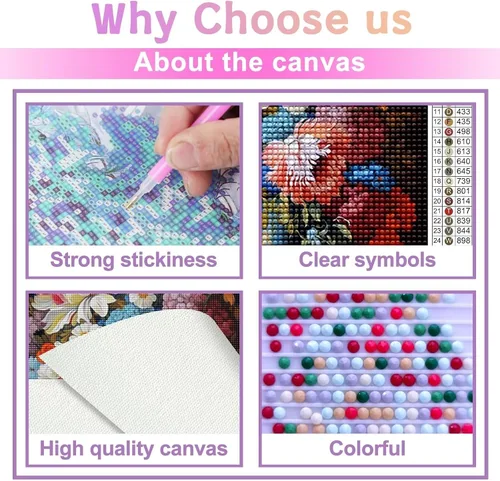 Vista 3 de Kits de pintura de diamantes para adultos, kits de arte de diamantes 5D con taladro completo por Diamond Embroidery Kits para decoración del hogar