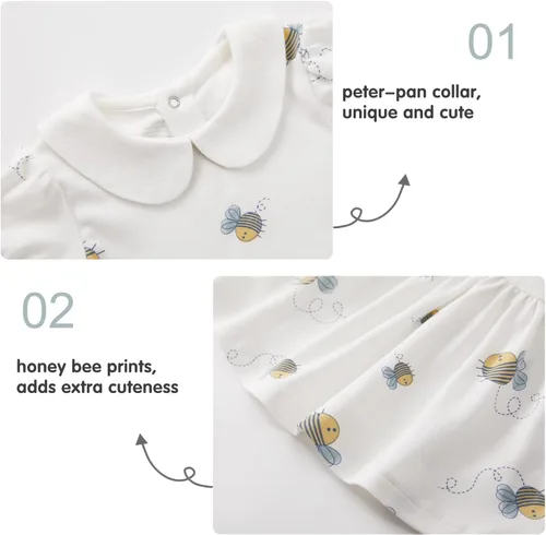 Vista 12 de pureborn Vestido de bebé niña 0-24 meses