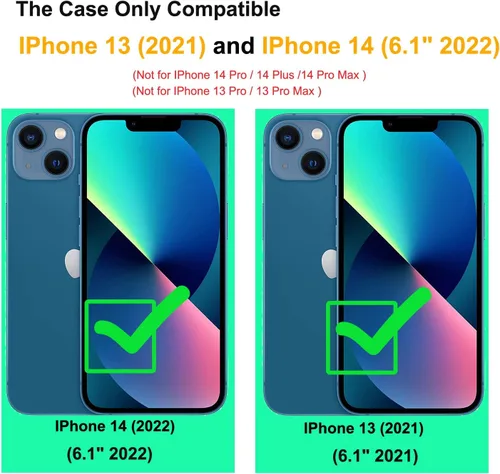 Vista 3 de Designed for iPhone 14 & Apple iPhone 13 Cases,Heavy-Duty Tough Rugged Lightweight Slim Shockproof Protective Men Women Phone Case Cover for iPhone