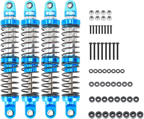 Vista 23 de RCAWD 7075 Amortiguadores de 80mm Universales para 1/10 RC Crawler, Mejoras para SCX10 I II III Pro 90046 AXI231017 TRX4 TRX6 Redcat D90 MST RC Negro
