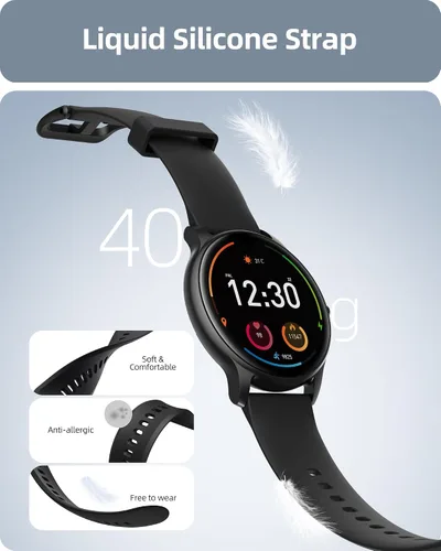 Vista 8 de Parsonver Reloj inteligente (respuesta/hacer llamadas), 1.32 pulgadas HD pantalla táctil completa color reloj rastreador de fitness, paquete PS01B