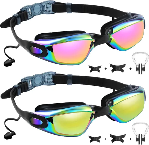 Vista 10 de Vvinca Swimming Goggles for Kids 3-15 years-2 Pack, Kids Goggles Anti-Fog/UV No Leaking Swim Goggles for Kids