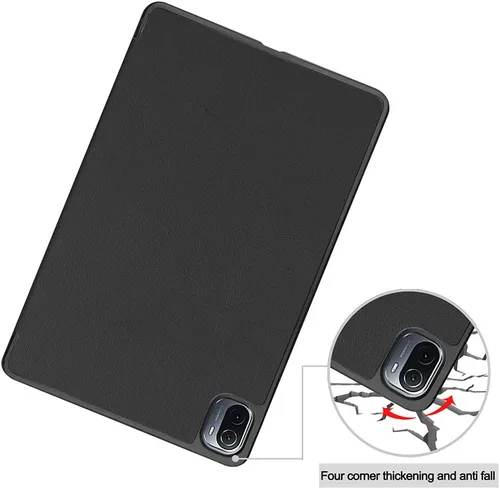 Vista 5 de Kepuch Funda Custer para Xiaomi Pad 5/5 Pro/5 Pro 5G - Carcasa rígida de piel sintética ultrafina - Negro