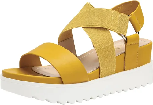Vista 11 de DREAM PAIRS - Sandalias de plataforma con tacón de cuña, punta abierta y correas en el tobillo para mujer