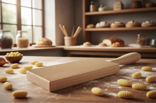 Vista 3 de Cuisinox Tablero de madera para pasta de ñoquis y cavatelli, madera de playa, 8 x 5 pulgadas