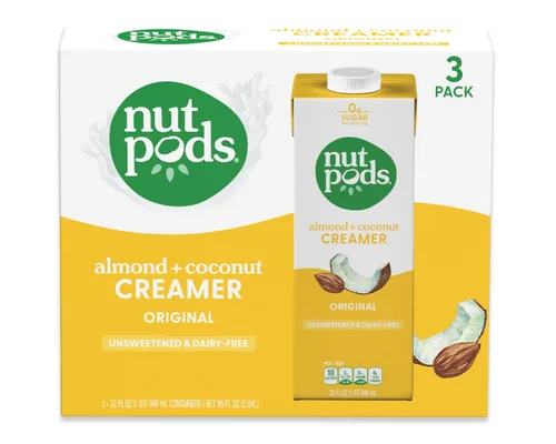 Vista 3 de nutpods Crema de café sin lácteos original sin azúcar, 32 onzas, paquete de 3