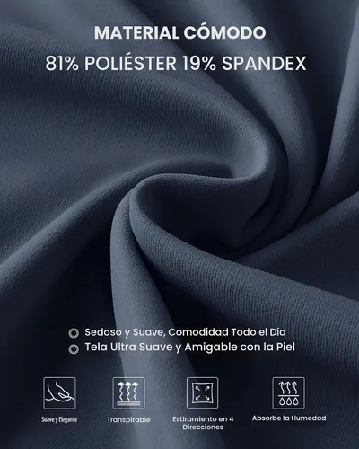 Vista 3 de G4Free EverGoing - Pantalones de vestir de pierna ancha para mujer con Azul marino oscuro