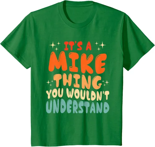 Vista 46 de Camiseta retro de los años 80 con texto en inglés "It's A Mike Thing You Wouldn't Understand", Negro