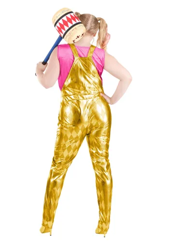 Vista 2 de Disfraz de Overol Dorado Harley Quinn Talla Plus para Mujer Multicolor