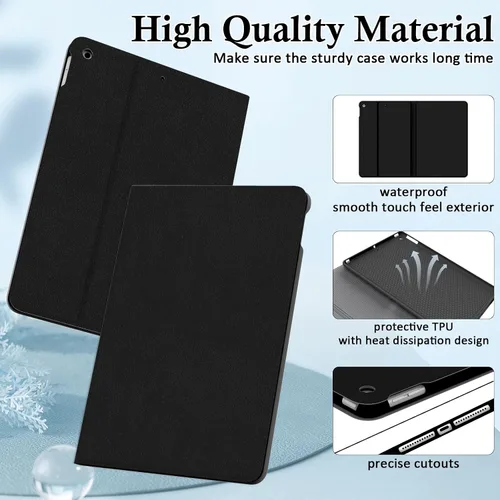 Vista 5 de Funda para iPad de 9ª/8ª/7ª generación 2021/2020/2019 de 10.2 pulgadas, soporte de visión multiángulo de 10.2 pulgadas, funda Folio Smart Auto Negro