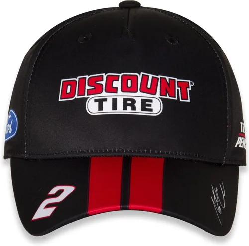 Vista 5 de Bandera a cuadros Austin Cindric Uniforme Pit Hat Negro, Negro