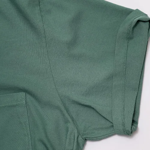 Vista 8 de Camiseta de bolsillo para hombre, 100% algodón orgánico, ajuste clásico, suave, de manga corta, con bolsillo