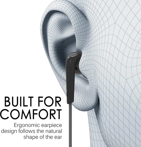 Vista 4 de MEE Audio RX18 auriculares in-ear de calce cómodo con bajos potenciados, Cable con micrófono, Negro