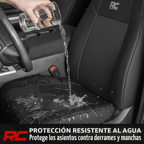 Vista 7 de Rough Country Fundas de asiento delantero y trasero de neopreno para Ford F-150, Lightning, F-250 y F-350 (2015-2026) Crew Cab con asiento delantero