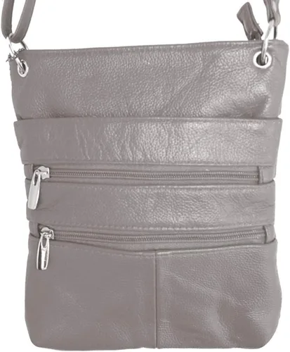 Vista 2 de Silver Fever - Bolso bandolera de cuero genuino, Gris