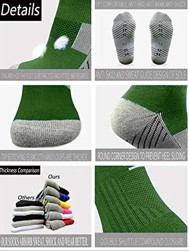 Vista 6 de LingTu Soccer Socks 312 Pairs Team-Sport Knee High Breathable Football Socks for Men Youth Kids Boys