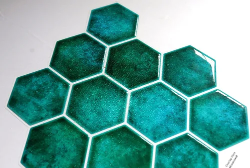 Vista 3 de Mosaicowall - Azulejos hexagonales para despegar y pegar, azulejos adhesivos para cocina y baño, azulejo de pared autoadhesivo, protector contra
