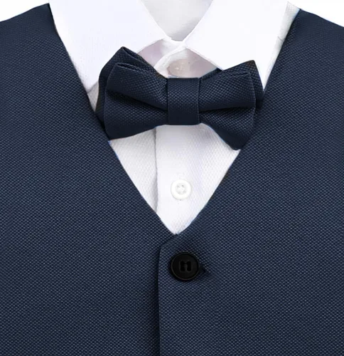 Vista 2 de Lilax Traje formal para niños de 4 piezas, chaleco, pantalones y corbata