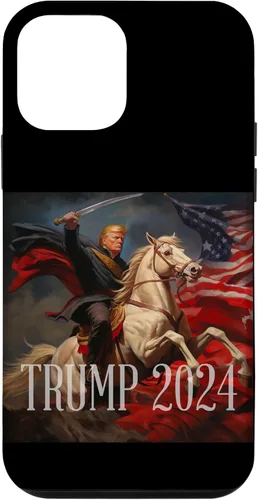 Vista 16 de iPhone 16 Donald Trump - 2024 - American Flag - Horse - Funda de espada