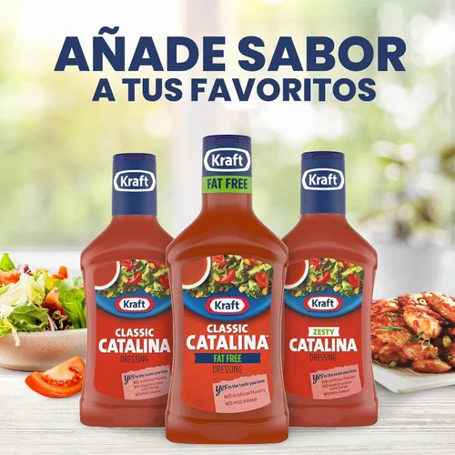 Vista 7 de Kraft Aderezo para ensalada clásico Catalina sin grasa (paquete de 6 unidades, botellas de 16 onzas líquidas)