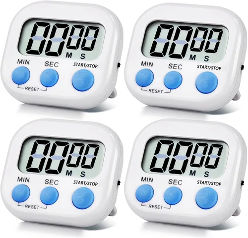 Vista 13 de Paquete de 24 temporizadores digitales de cocina, temporizador digital magnético con pantalla grande, temporizador de cocina con anillo fuerte