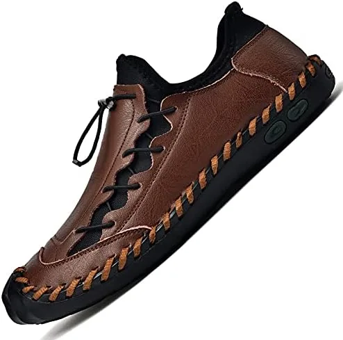 Vista 2 de LZDZN Zapatos casuales para hombre para hombre, mocasines de cuero, vestido para conducir, negro, marrón, amarillo, blanco, tamaño grande, ancho