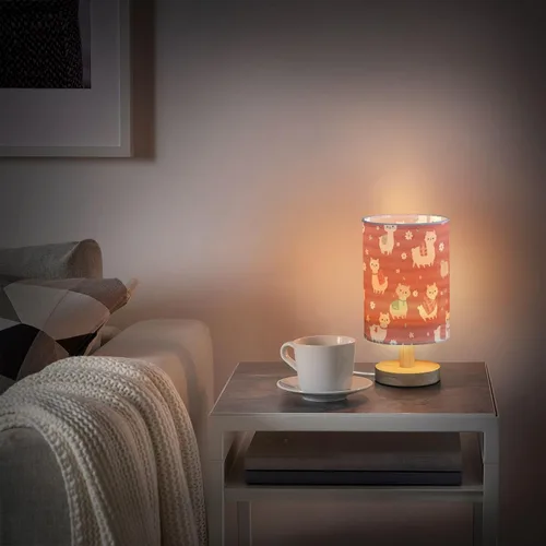 Vista 6 de FRODOTGV Retro Cute Alpacas Red Night Lights Living Room Lamps Warm Light for Kids Home