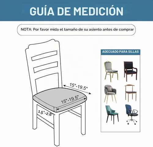 Vista 4 de Genina Fundas de asiento impermeables para sillas de comedor, fundas elásticas extraíbles y lavables, fundas de cojín para sillas de comedor