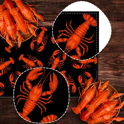 Vista 3 de Nepnuser Camino de mesa de cangrejos para hervir cangrejos para decoración de fiesta, langosta y mariscos, suministros para fiestas, decoración