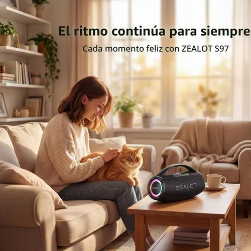 Vista 7 de ZEALOT Altavoz Bluetooth portátil para playa de 80 W, altavoz inalámbrico Bluetooth, altavoz impermeable IP67 para exterior/hogar, sonido estéreo