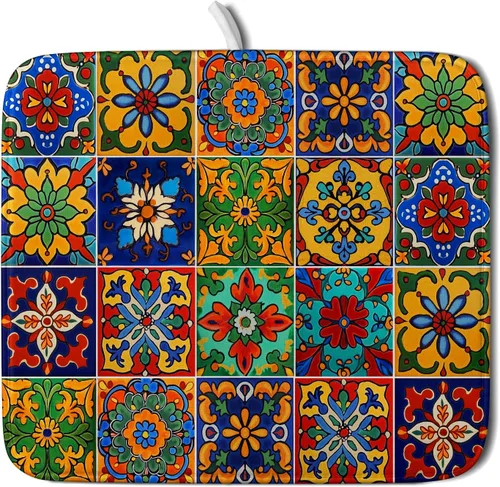 Vista 42 de Alfombrilla de secado de platos para encimera de cocina pequeña absorbente de café de otoño Alfombrilla de secado de microfibra de bosque de otoño