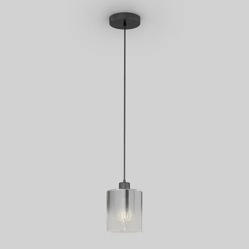 Vista 4 de artika Lámpara colgante Haze con degradado cromado ahumado y cristal transparente, ideal para cocina, comedor, baño, lámpara colgante individual