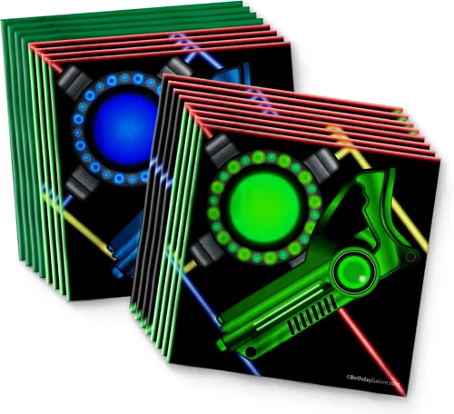 Vista 4 de Juego de suministros de fiesta de cumpleaños con etiqueta láser para platos, servilletas, vasos, vajilla para 16
