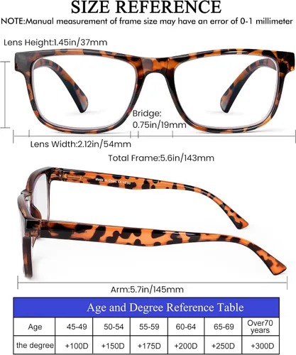 Vista 5 de Paquete de 5 lentes de lectura de gran tamaño con bloqueo de luz azul para hombre, cuadrados grandes, para lectores anchos para hombres, cabeza