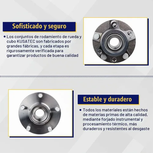 Vista 4 de KUSATEC 513298 Conjunto de cubo de rodamiento de rueda delantera 2 piezas