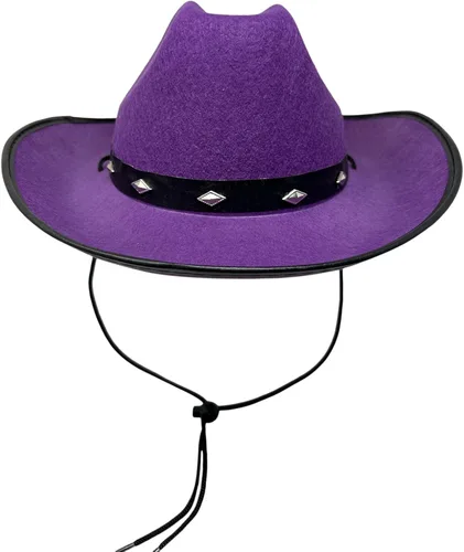 Vista 3 de Western Cowgirl Hat with Metal Studs Band with Paisely Bandana