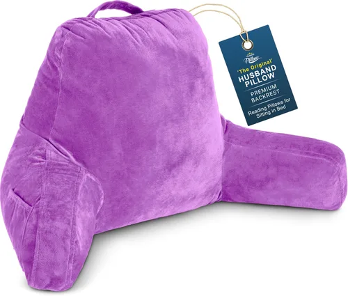 Vista 26 de Almohada Husband Mediana Negra, Respaldo para Niños, Adolescentes, Adultos Pequeños – Almohada de Lectura con Brazos, Altura Ajustable, Espuma