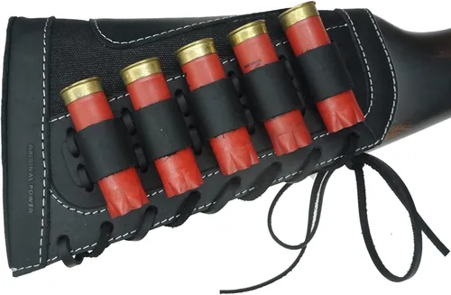Vista 11 de Cartucho de culata de cuero para rifles calibre 12 o calibre .30-30 .308 Caza bolsa de munición bolsa de bolsa de bolsa de mano derecha escopeta