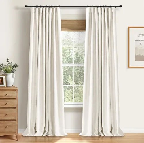 Vista 27 de 100% Blackout Shield Cortinas opacas completas para dormitorio de 63 pulgadas de largo, juego de 2 paneles, anillos de clip/bolsillo para barra Alba