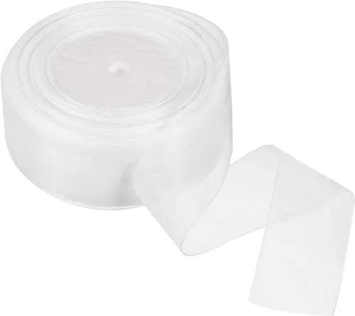 Vista 14 de PATIKIL Cinta de organza transparente de 1-37/64 pulgadas, 50 yardas, 1 rollo de tela decorativa de gasa para envolver regalos, manualidades, ramo