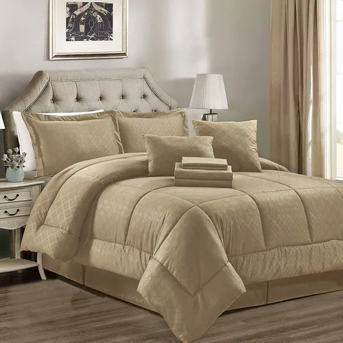 Vista 10 de JML - Juegos de edredón de ropa de cama de microfibra con fundas. Patrón bordado y acolchado de color sólido de lujo. Ideal para cualquier