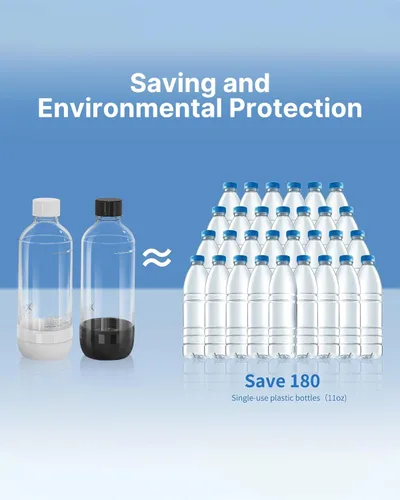 Vista 7 de Botellas para hacer refrescos, botellas de agua con gas reutilizables de 1 litro, botellas de carbonatación reutilizables, botella de repuesto
